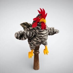 Folkmanis Barred Rock Rooster Hand Puppet - Realistic Plush Toy